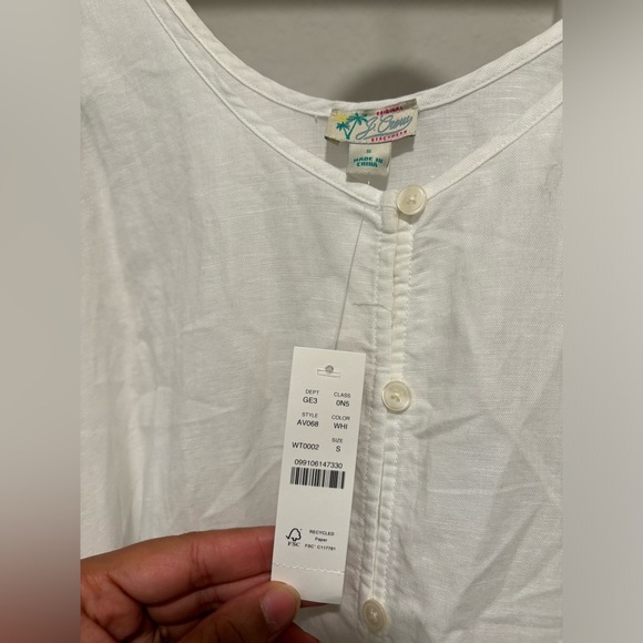 NWT J CREW Cotton-linen button-front beach dress - Picture 5 of 9